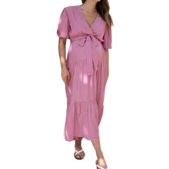 NEW ANGEL MATERNITY cara maxi dress in pink - Picture 1 of 3